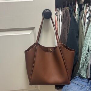 Banana Republic Brown Pebbled Leather Tote